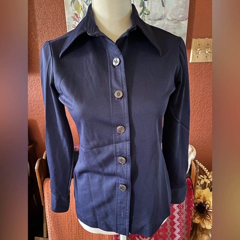 Lady Manhattan Gentle Knits Womens Button Up Top Shirt No Size
